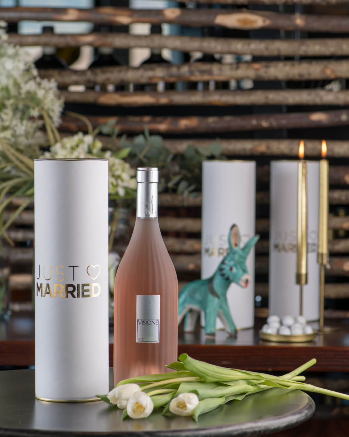 Bomboniere nozze vino rosato